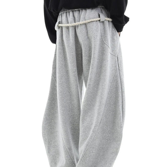 Men's Fashion Wide-Leg Baggy Knit Pants, Casual Loose-Fit Long Trousers, American Street Style, Lightweight, All Seasons Trousers, Perfect Gift for Him