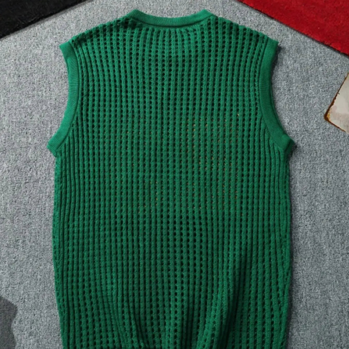 Men's Number Print Knitted Vest, Regular Fit Casual Sleeveless Crew Neck Top for Summer, Fashion Men's Clothes for Daily Wear, Knitwear