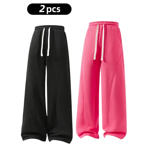 pants men sweatpants Men's Solid Thermal Lined Drawstring Oversize WaistPants,Casual Comfy Loose Fitting Trousers for Fall &Winter, Men's Bottoms for Daily Wear, Relaxed Fit, fleece sweatpants，school season