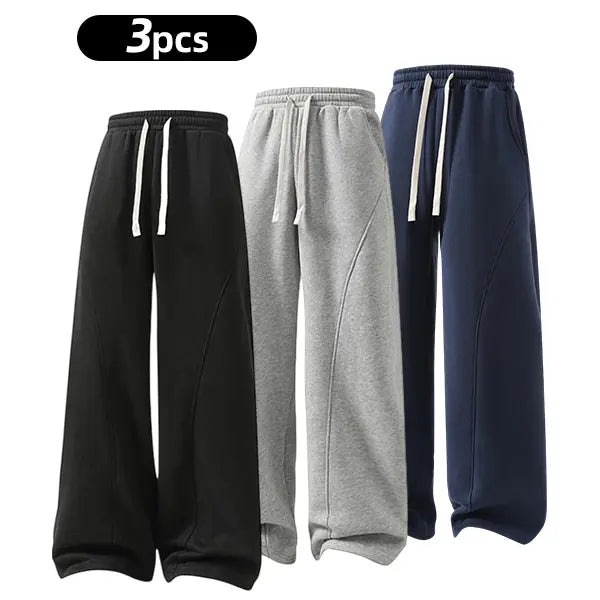 pants men sweatpants Men's Solid Thermal Lined Drawstring Oversize WaistPants,Casual Comfy Loose Fitting Trousers for Fall &Winter, Men's Bottoms for Daily Wear, Relaxed Fit, fleece sweatpants，school season
