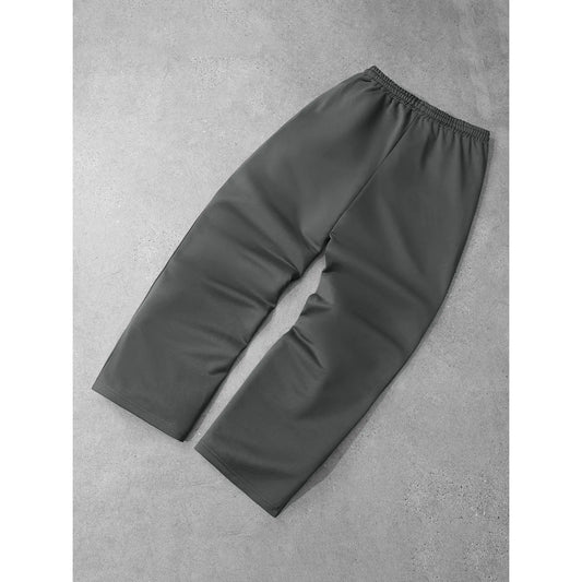 Men's Printed Wide Leg Pants, American High Street Style Loose Fit Long Pants, Rose Eagle Pattern, Casual Skateboard